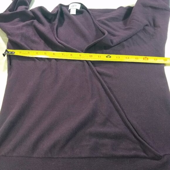 Ann Taylor LOFT  women's  S   cross-front sweater   dark purple - Picture 4 of 8